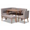 Baxton Studio Odessa Mid-Century Modern Grey Fabric and Walnut Brown Finished Wood 5-Piece Dining Nook Set 175-10843-10842-10980-10840-Zoro - alternate 1